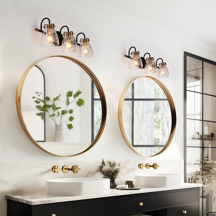 Aidtyr 3-Light Black and Brass Bathroom Vanity Lights