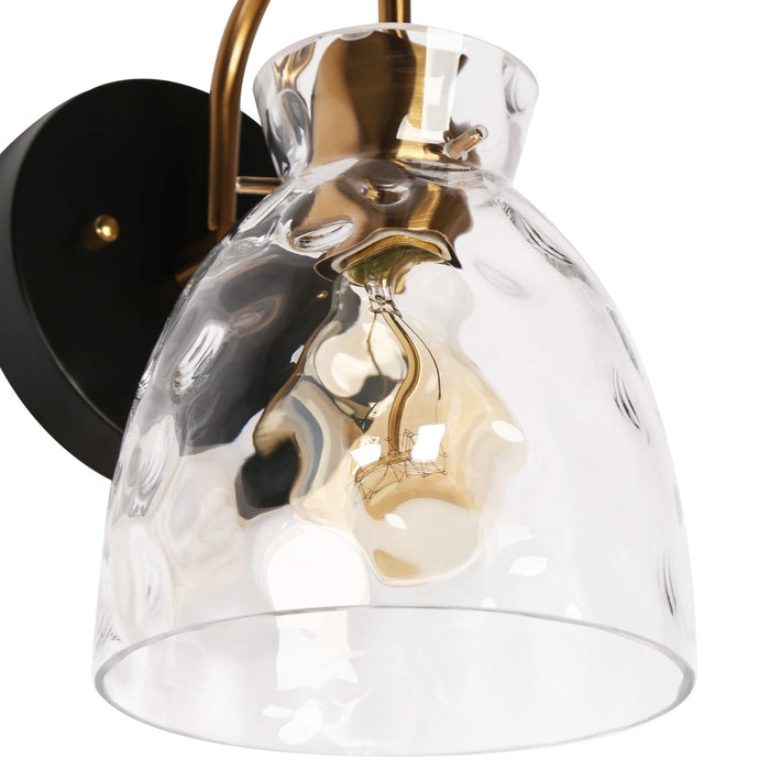 Ravilen 1-Light Black and Brass Wall Sconce