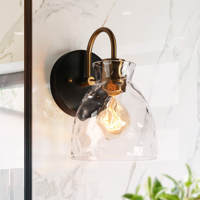 Ravilen 1-Light Black and Brass Wall Sconce