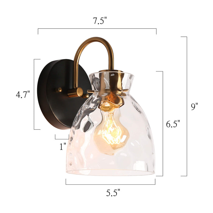 Ravilen 1-Light Black and Brass Wall Sconce