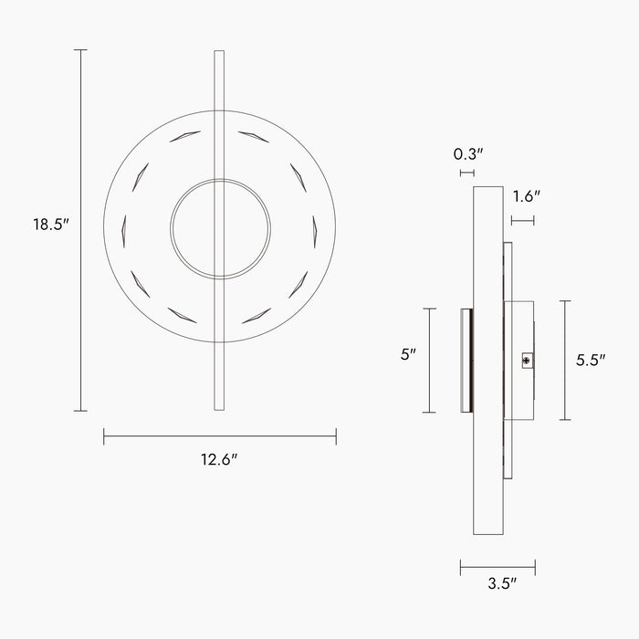 Tivora 1-Light LED Black and Brass Wall Sconce