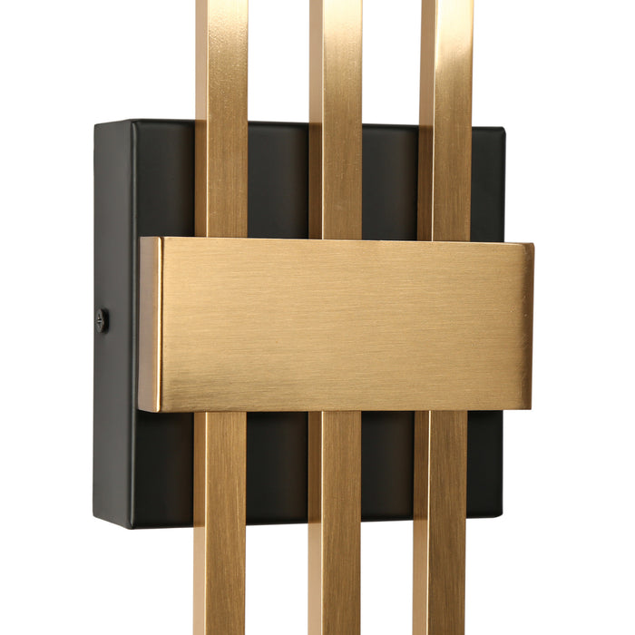 Serila 3-Light LED Black and Brass Wall Sconces