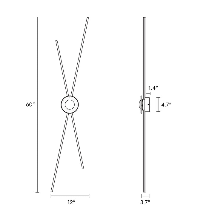Luvien 4-Light LED Brass Wall Sconces