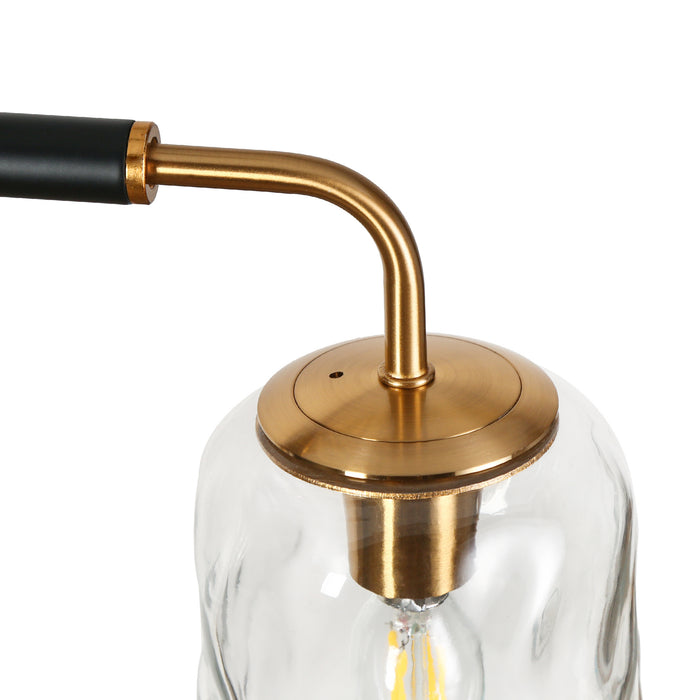Erhart 3-Light Black and Brass Island Lights