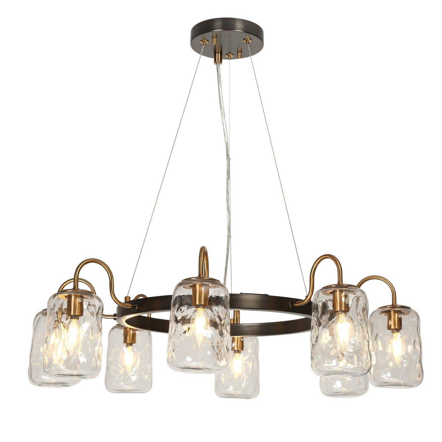 8-Light Wagon Wheel Chandeliers - Belles Lighting