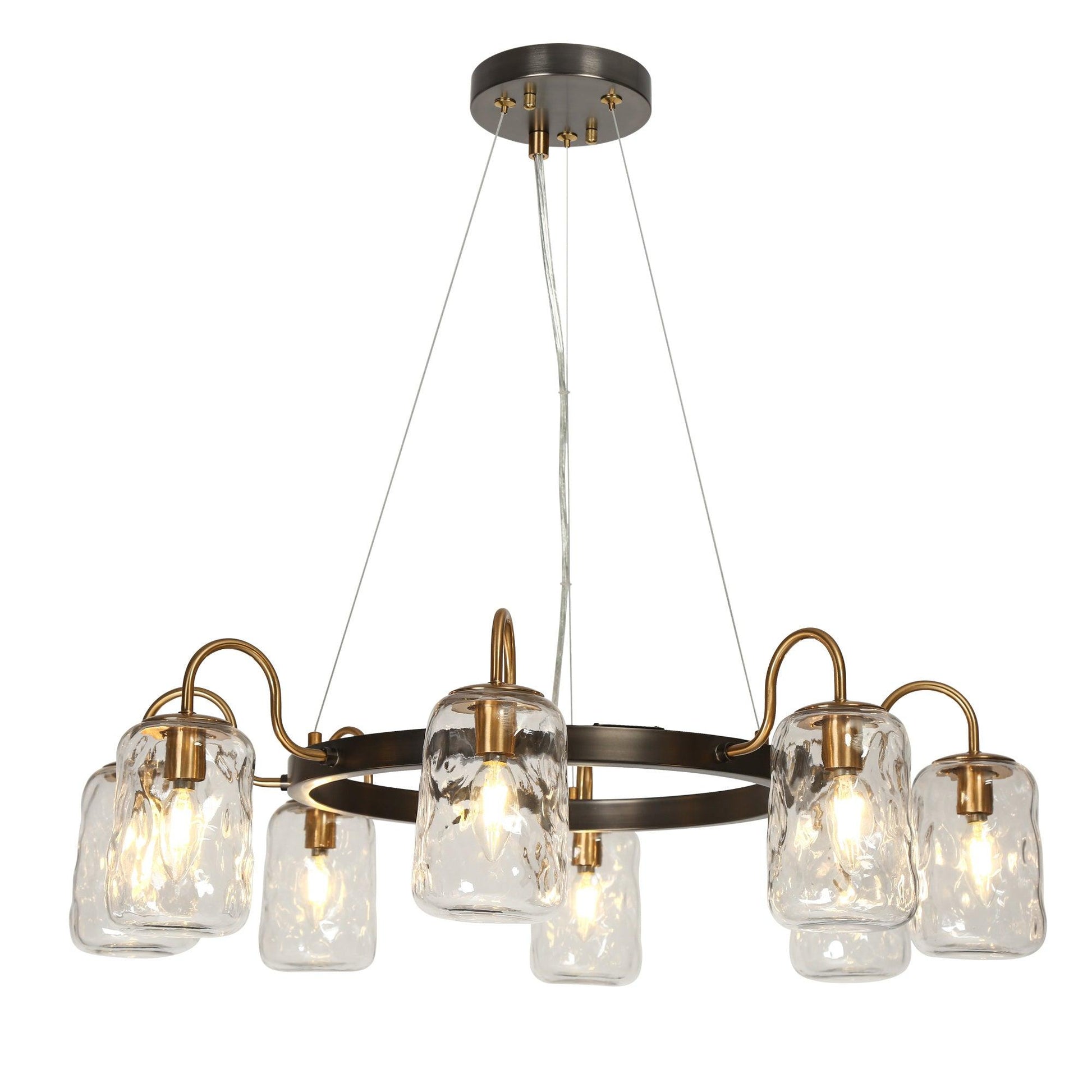 8-Light Wagon Wheel Chandeliers - Belles Lighting