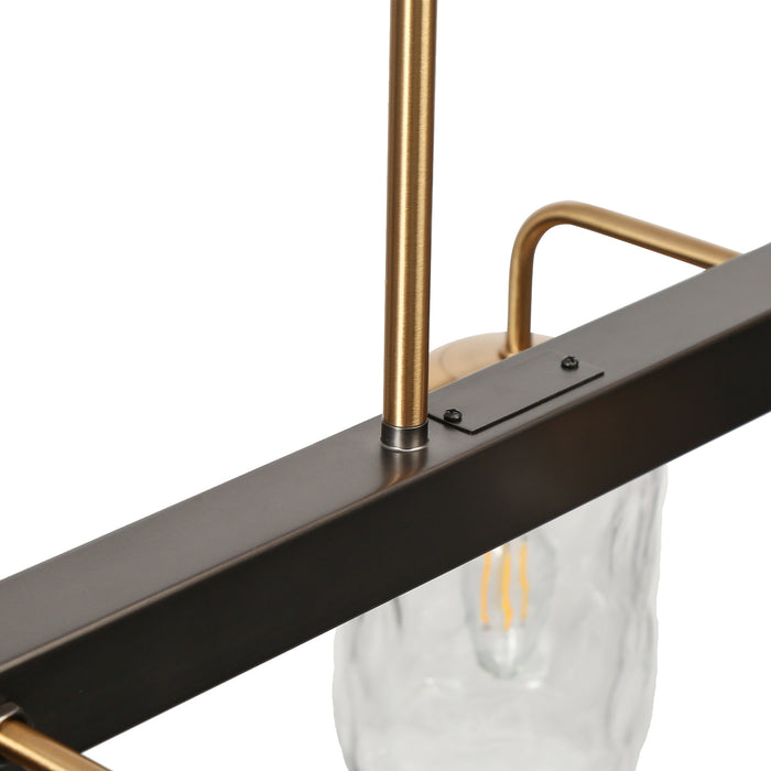Erhart 6-Light Black and Brass Island Lights