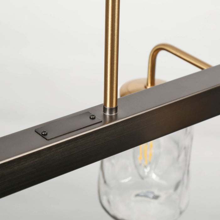 Erhart 8-Light Black and Brass Island Lights