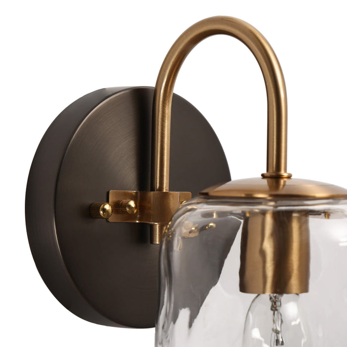 Erhart 3-Light Black and Brass Wall Sconce