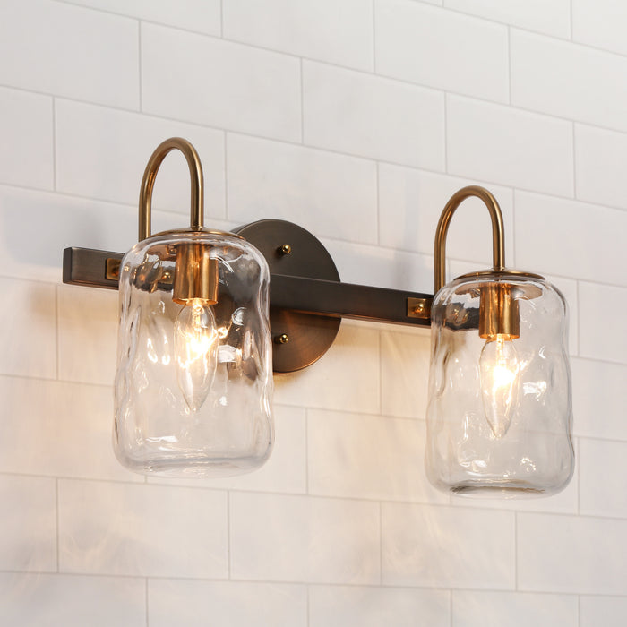 Erhart 2-Light Black And Brass Vanity Lights