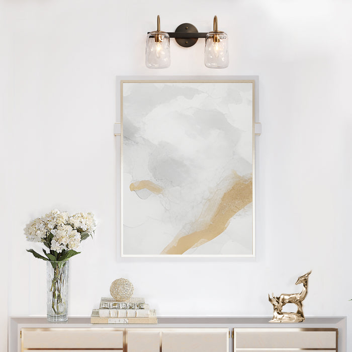 Erhart 2-Light Black And Brass Vanity Lights