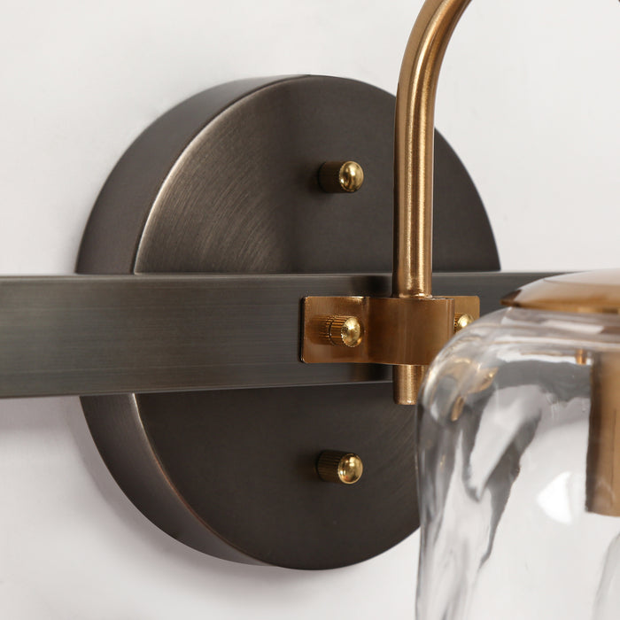 Erhart 3-Light Black and Brass Bathroom Vanity Lights
