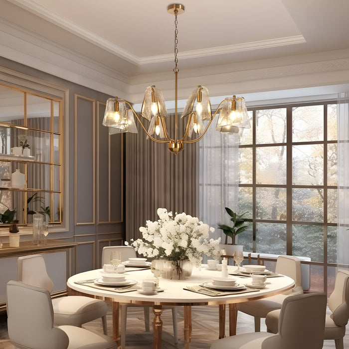 Afmean 8-Light Brass Chandelier