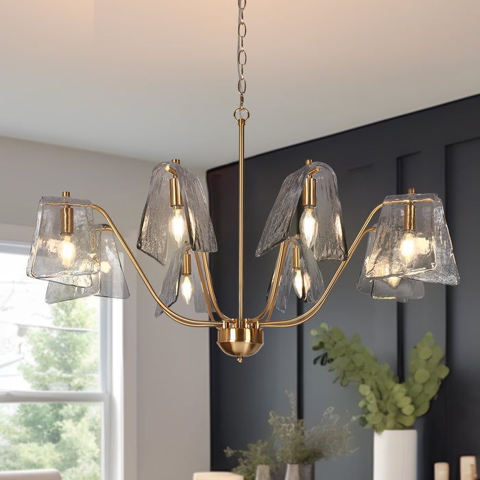 Afmean 8-Light Brass Chandelier