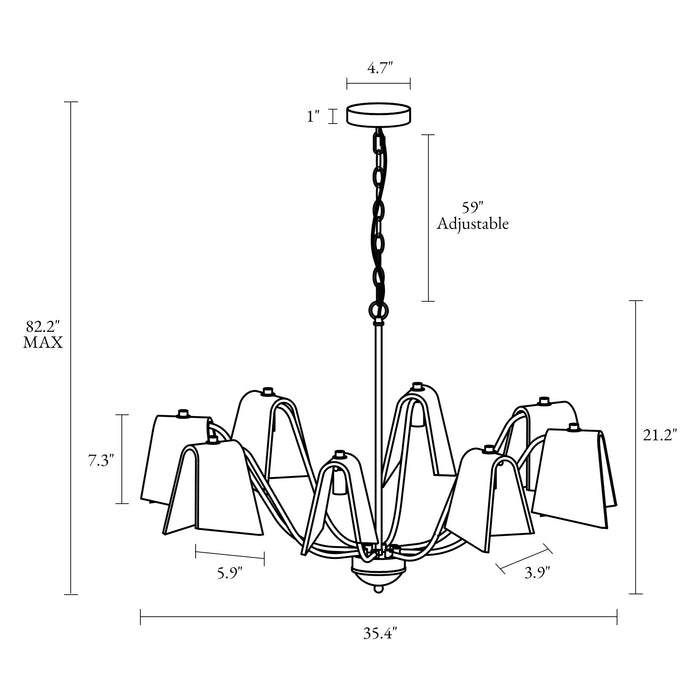 Afmean 8-Light Brass Chandelier