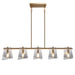 5-Light Glass Kitchen Island Linear Chandelier - Belles Lighting
