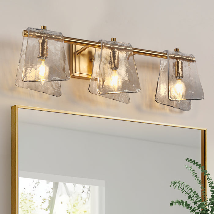 Afmean 3-Light Brass Bathroom Vanity Lights