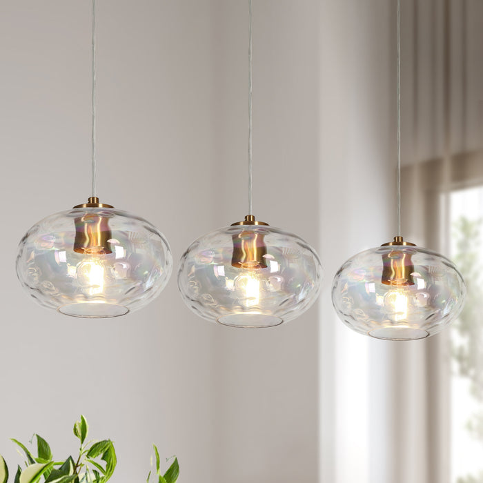 Teveris 3-Light Brass Island Lights