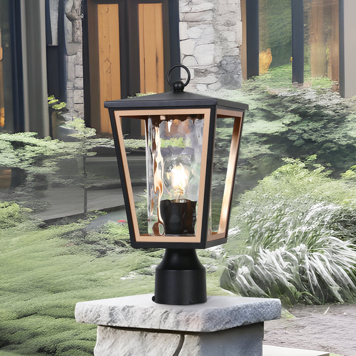 Uquhar 1-Light Black And Gold Outdoor Wall Lights