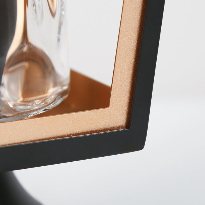 Uquhar 1-Light Black And Gold Outdoor Wall Lights