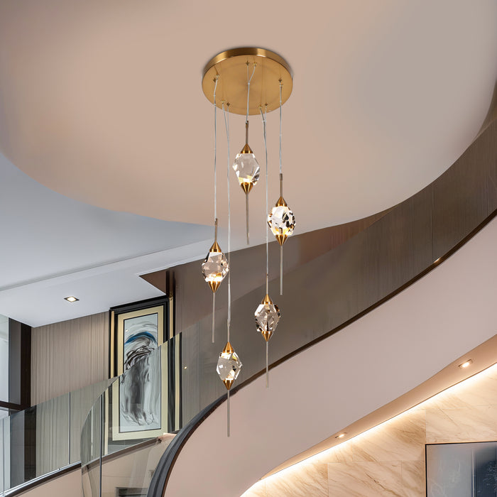 Riolven 5-Light LED Brass Chandelier
