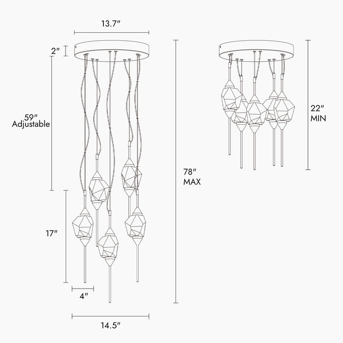 Riolven 5-Light LED Brass Chandelier