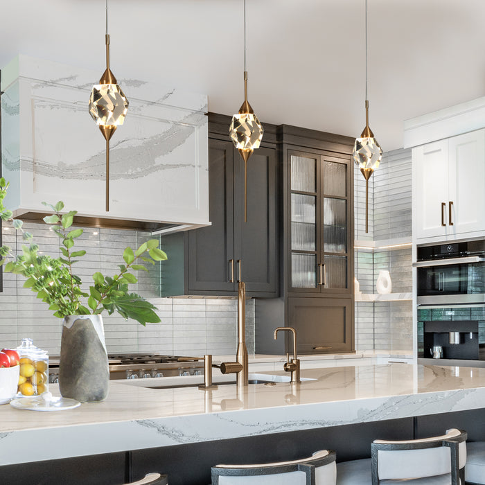 Riolven 1-Light LED Brass Pendant Light