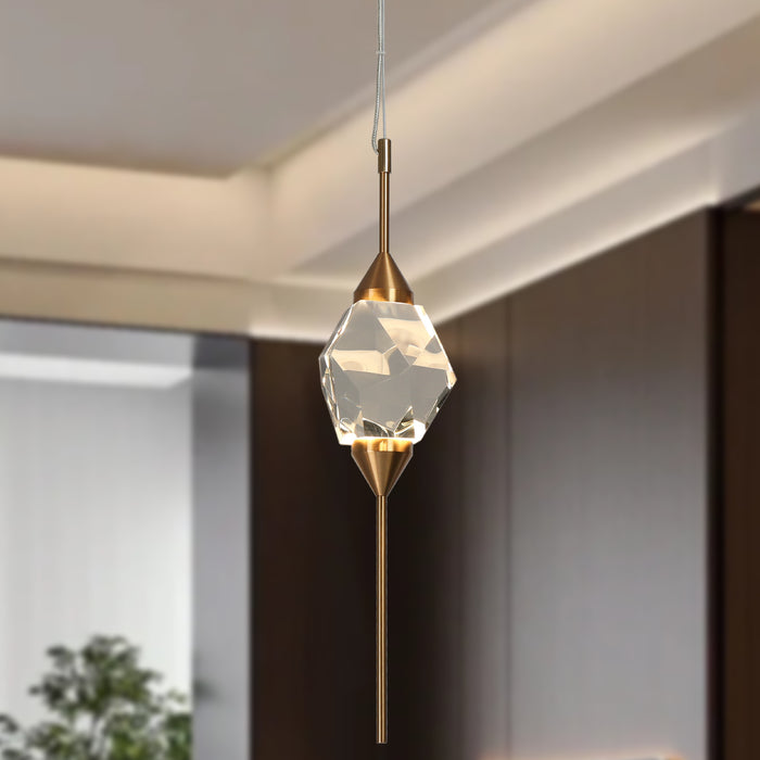Riolven 1-Light LED Brass Pendant Light