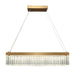 Gold Crystal LED Rectangular Kitchen Island Chandeliers - Belles Lighting