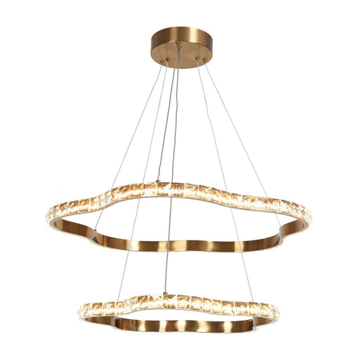 Gold Crystal 2-Tier LED Chandelier Lights - Belles Lighting