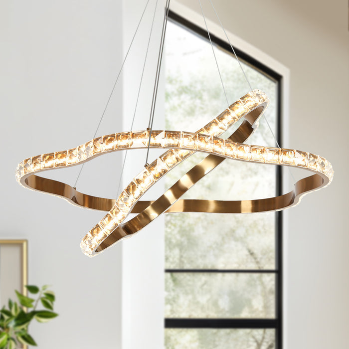 Calmira 2-Light LED Brass Chandeliers