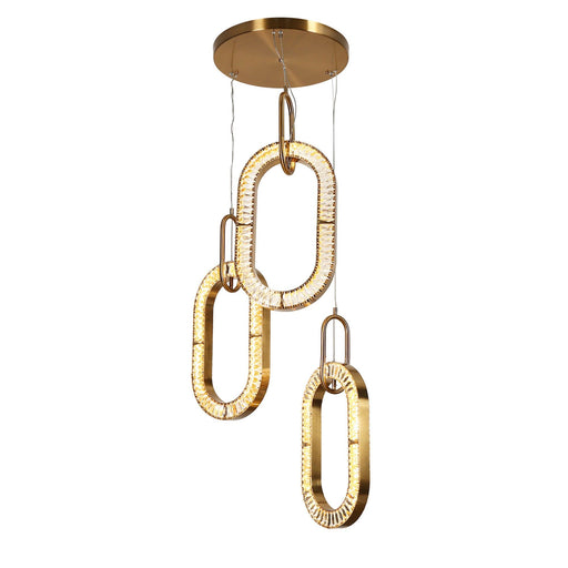 Gold Crystal Cluster LED Chandelier Pendant Lights - Belles Lighting