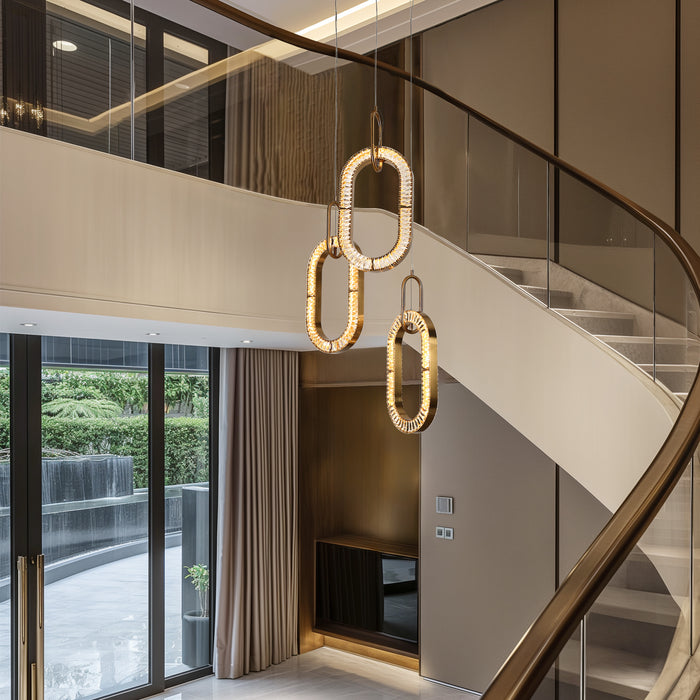 Drelia 3-Light LED Brass Chandelier