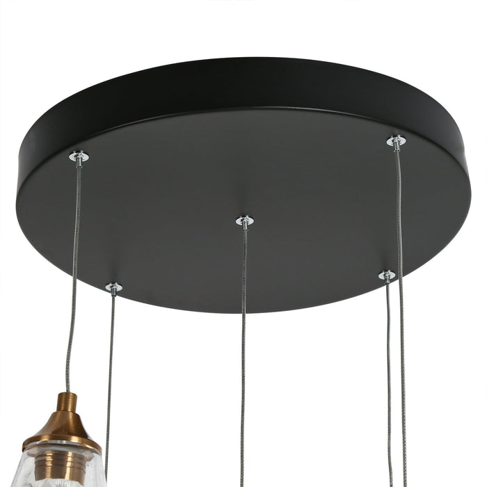 Vesilore 5-Light LED Black and Brass Chandeliers