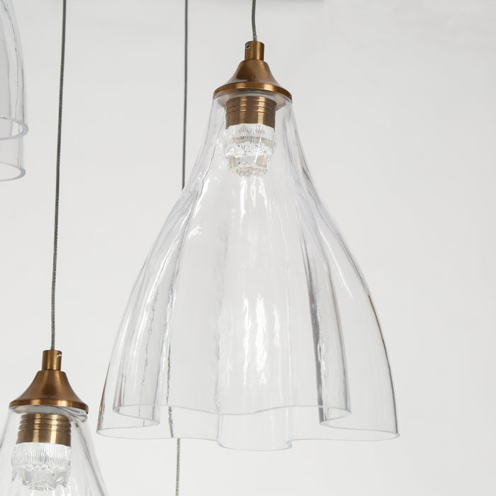 Vesilore 5-Light LED Black and Brass Chandelier