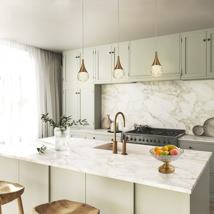 Zaylena 1-Light LED Brass Pendant Light