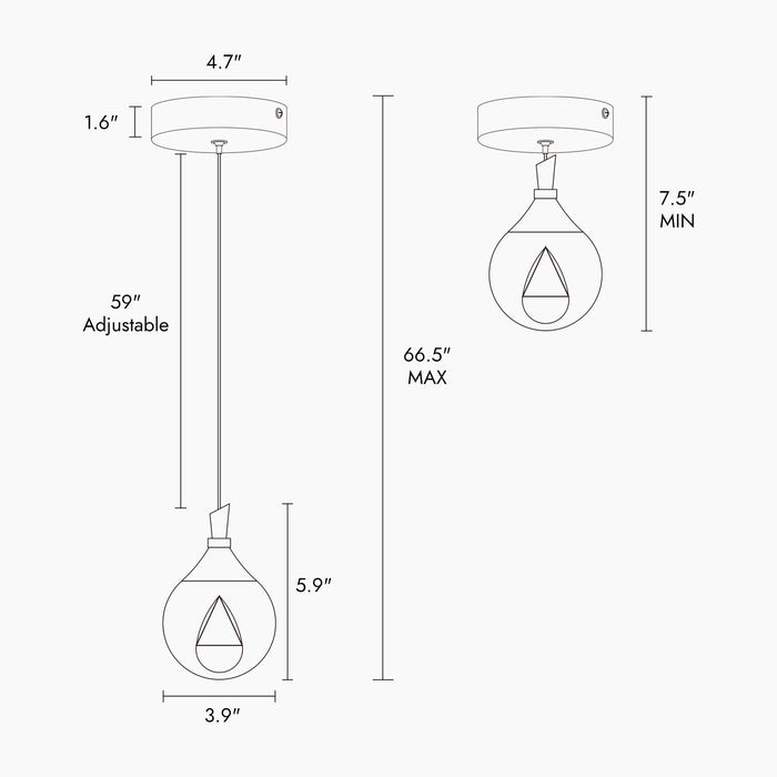 Elyvera 1-Light LED Brass Pendant Light