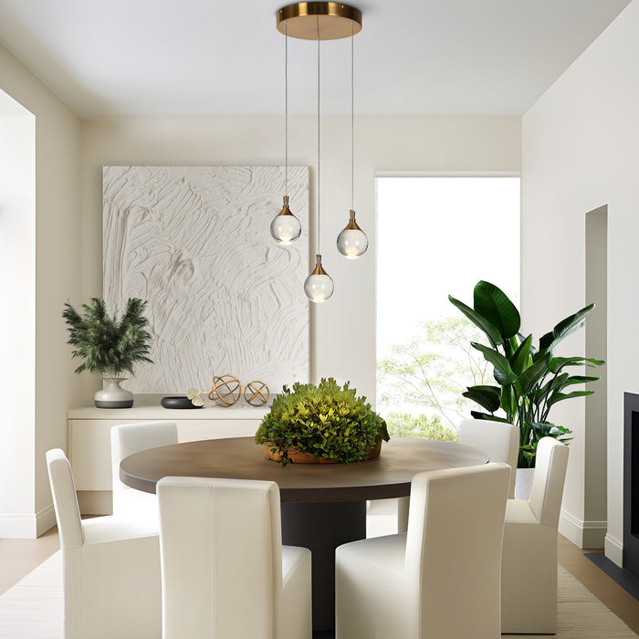 Elyvera 3-Light LED Brass Chandelier