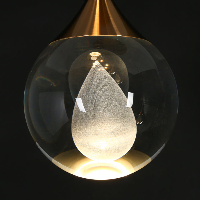 Elyvera 3-Light LED Brass Chandelier