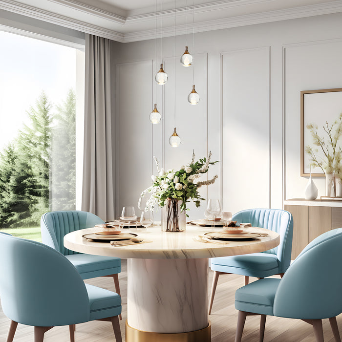Elyvera 5-Light LED Brass Chandelier