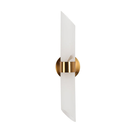 Douglas 1-Light Gold LED Sconces with Vertical Frosted Glass 