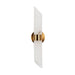 Douglas 1-Light Gold LED Sconces with Vertical Frosted Glass 