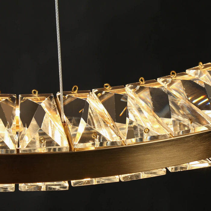 Oviane LED Gold Crystal Ring Chandeliers