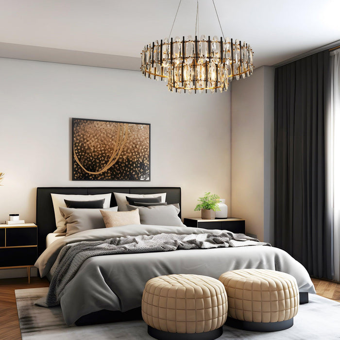 Meliora 10-Light Brass Double-Tier Chandeliers