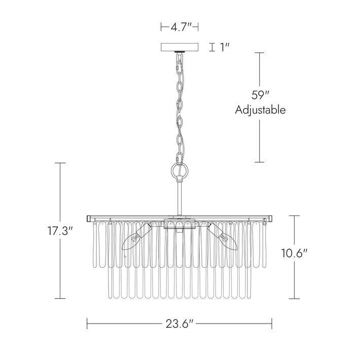 Tisvior 6-Light Brass Chandelier
