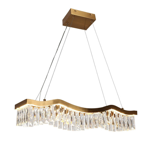 1-Light LED Gold Crystal Island Chandeliers Lights - Belles Lighting