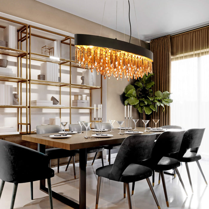 Lorvias 10-Light Black and Brass Island Lights