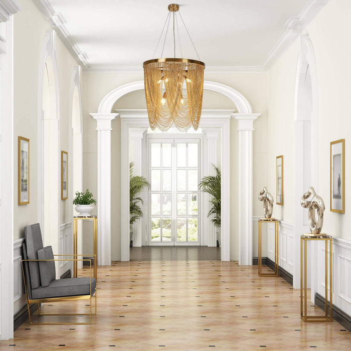 Aliren 7-Light Brass Chandelier