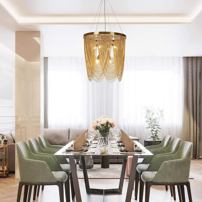 Aliren 7-Light Brass Chandelier