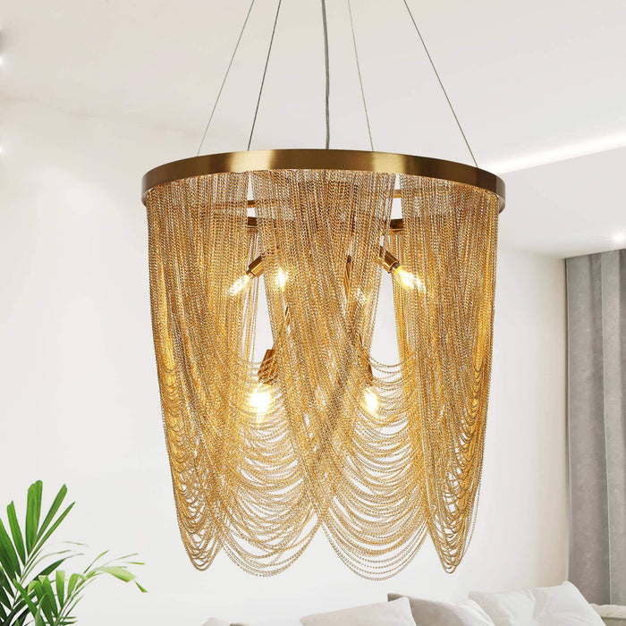 Aliren 7-Light Brass Chandelier